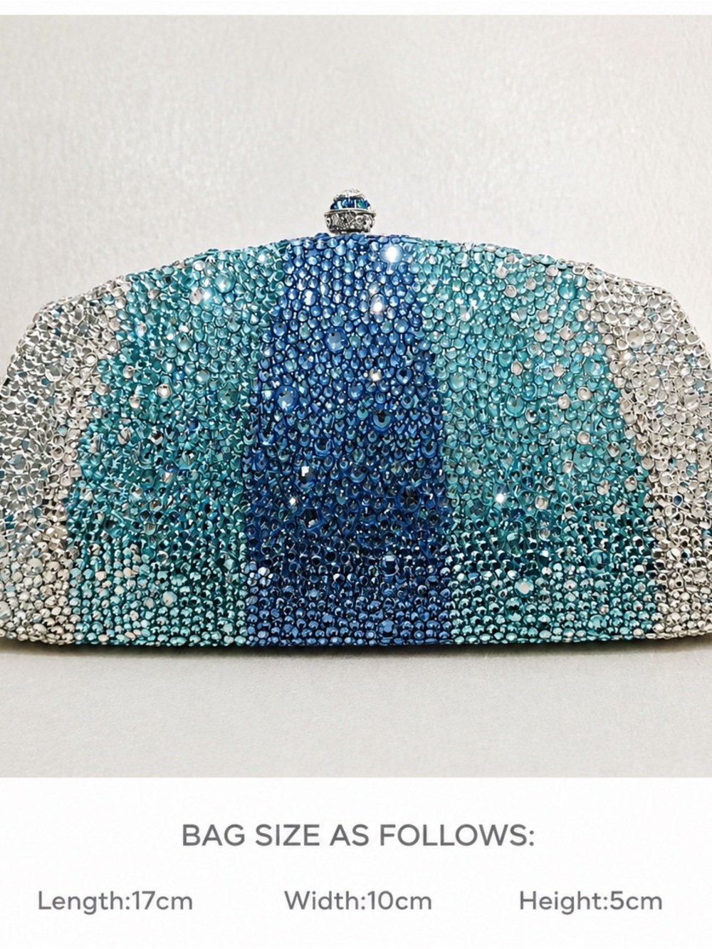 Crystal Ombre Blue Evening Clutch